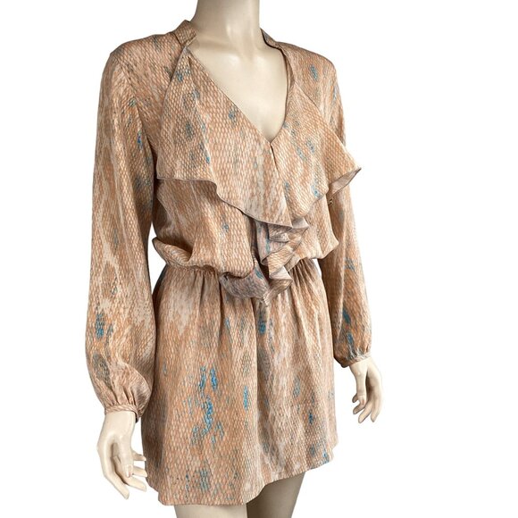 Karina Grimaldi Revolve Silk Dress Size XS Xsmall Ruffle Long Sleeve Wrap‎ - Picture 2 of 7